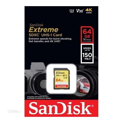 Card de memorie SanDisk Extreme SDXC 64GB 150MB/s