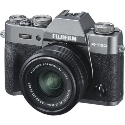 Aparat foto Mirrorless FUJIFILM kit X-T30 charcoal silver cu doua obiective XC15-45 si XF50-230