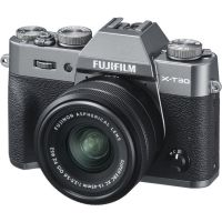 Aparat foto Mirrorless FUJIFILM kit X-T30 charcoal silver cu doua obiective XC15-45 si XC50-230