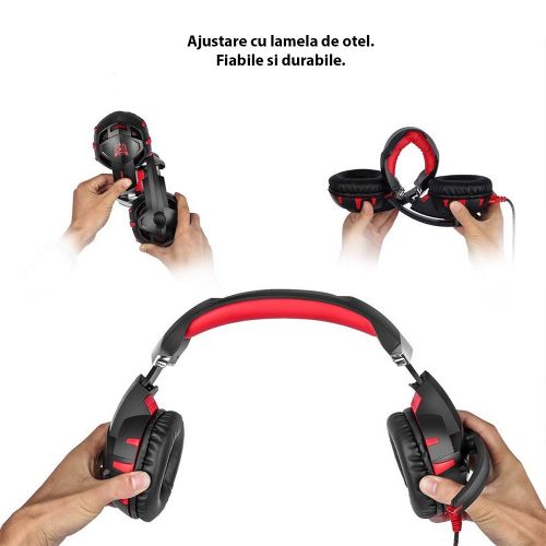 ONIKUMA K2 7.1 Surround Sound USB Gaming Headset, red