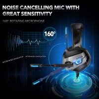 Onikuma K5 Gaming headset, zajszűrő mikrofonnal, stereo fejhallgató, PS4/xbox/pc, szürke