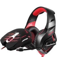 Pachet casti gaming stereo K1B Red+ mouse Akyta 3730