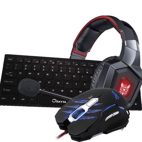 Onikuma K8 gaming headsets+multimedia keyboard+Akyta AM3730 optical gaming mouse