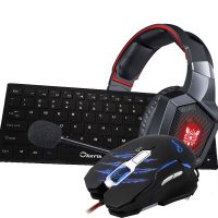 Onikuma K8 gaming headsets+multimedia keyboard+Akyta AM3730 optical gaming mouse