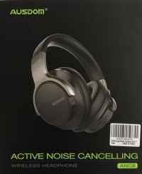 Аудио слушалки AUSDOM ANC8, Active Noise Cancelling, Bluetooth 4.0, over-ear, Време за възпроизвеждане до 20 часа, Черни