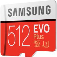 Card de memorie Samsung Micro-SDHC EVO Plus 512GB, Class 10, U3 cu adaptor SD, R100MB/s, W90MB/s, 4K