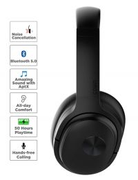 Аудио слушалки COWIN SE Active Noise Cancelling, Bluetooth 5.0, over-ear, Време за възпроизвеждане до 40 часа, Черен