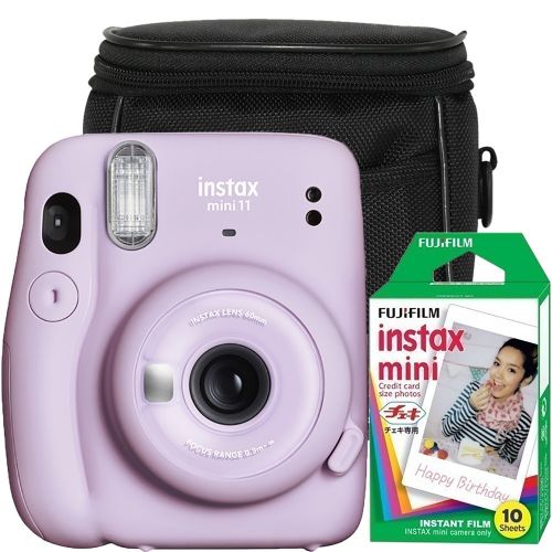 Комплект Цифров фотоапарат Fujifilm Instax mini 11, Lilac Purple + филм 1x10+Чанта