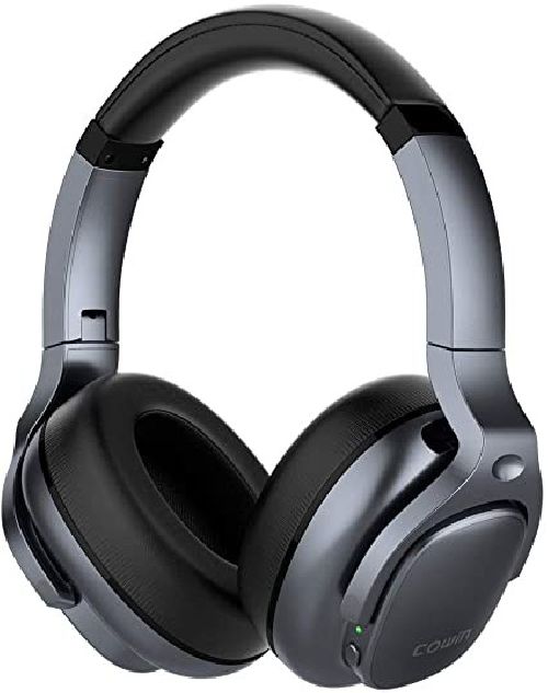 E9 ACTIVE NOISE CANCELLING WIRELESS BLUETOOTH HEADPHONES, grey