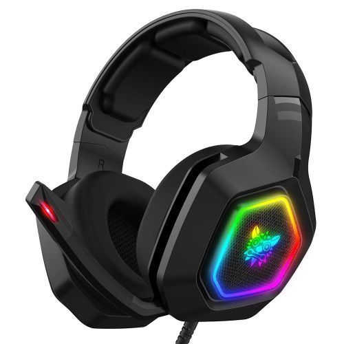 Onikuma K10 gamin fejhallgató, színes LED, sztereó hangzás, zajszűrő mikrofon, PS4/xbox/pc headset