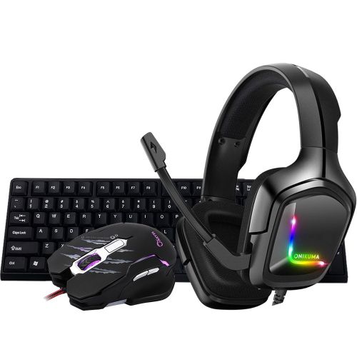 Onikuma K20 gaming headset+Akyta keyboard+Akyta mouse AM-3730