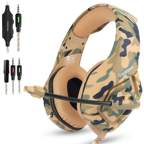 Onikuma K1B camounflage gaming headsets+headphones holder