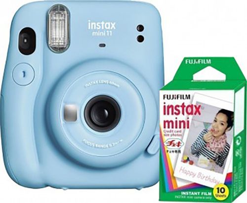 Aparat foto instant Fujifilm Instax mini 11, Sky Blue+ Film 1X10