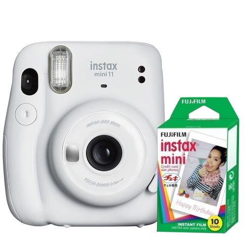 Aparat foto instant Fujifilm Instax mini 11, Ice White+ film 1x10