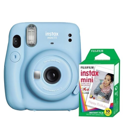 Aparat foto instant Fujifilm Instax mini 11, Sky Blue+ Film 1X10