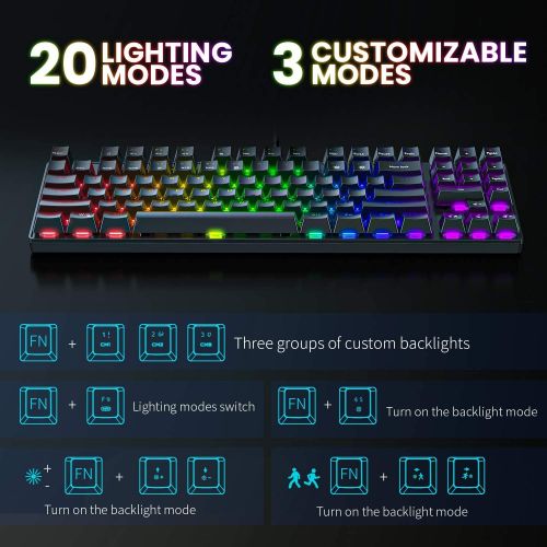 Bundle Gaming mechanical keyboards RGB G26, 89 key + mouse RGB CW905 6400 DPI