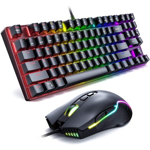 Kit gaming Onikuma tastatura mecanica RGB G26 89 taste si mouse RGB CW905 7 butoane 6400 DPI