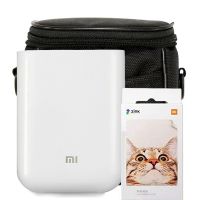 Set imprimanta foto instant portabila Xiaomi cu 25 coli si husa neagra