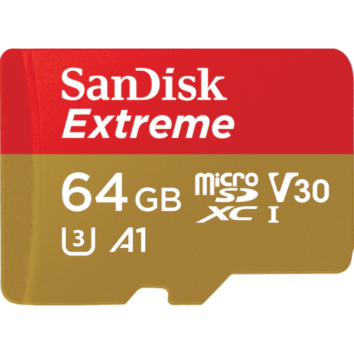 Card de memorie SanDisk Micro SD Extreme, 64GB, UHS-I U3, Class 10 + Adaptor SD