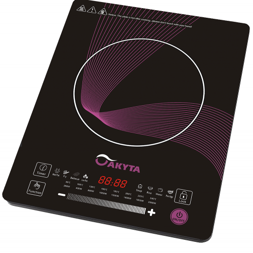 Plita cu inductie Akyta A32, 2000W, cu Touch Control si suprafata vitrata, pentru uz casnic, clasa energetica A+