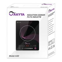 Plita cu inductie Akyta A32, 2000W, cu Touch Control si suprafata vitrata, pentru uz casnic, clasa energetica A+