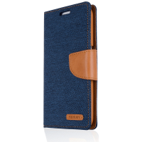 Husa de protectie Goospery Canvas Diary Samsung S6 Navy Camel